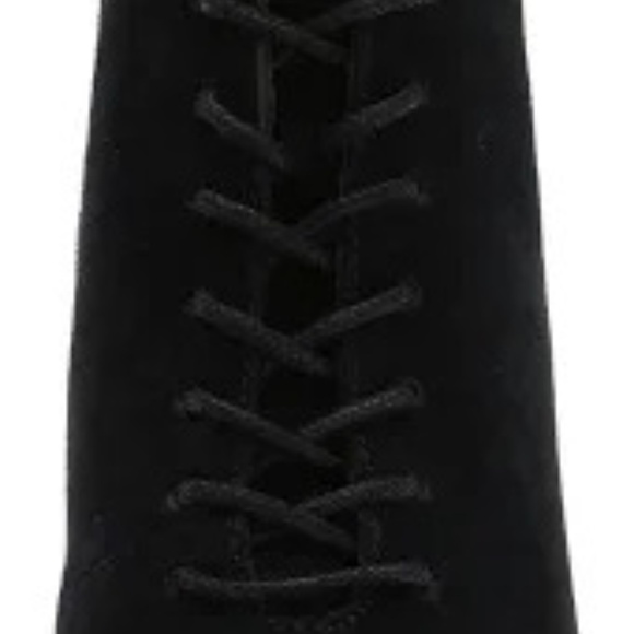 Frye Amy Black Suede Peep Toe Lace-Up Booties Size 8.5 - Picture 4 of 14